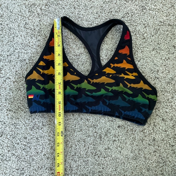 Aviator Nation rainbow shark v neck sports bra rare size S - Picture 6 of 6